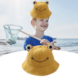 Maxbell Kids Girls Cotton Frog Bucket Hat Fishing Cap for Outdoor Vacation Yellow