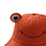 Maxbell Kids Girls Cotton Frog Bucket Hat Fishing Cap for Outdoor Vacation Brown