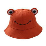 Maxbell Kids Girls Cotton Frog Bucket Hat Fishing Cap for Outdoor Vacation Brown