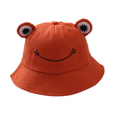 Maxbell Kids Girls Cotton Frog Bucket Hat Fishing Cap for Outdoor Vacation Brown