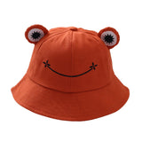 Maxbell Kids Girls Cotton Frog Bucket Hat Fishing Cap for Outdoor Vacation Brown