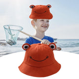 Maxbell Kids Girls Cotton Frog Bucket Hat Fishing Cap for Outdoor Vacation Brown