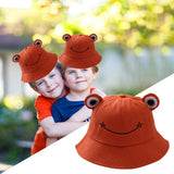 Maxbell Kids Girls Cotton Frog Bucket Hat Fishing Cap for Outdoor Vacation Brown