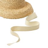 Maxbell Fashion Kids Straw Hat Summer Travel Sun Hat w/ Adjustable Tie  White Tie