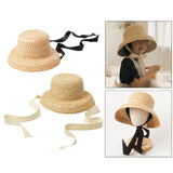 Maxbell Fashion Kids Straw Hat Summer Travel Sun Hat w/ Adjustable Tie  White Tie