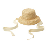 Maxbell Fashion Kids Straw Hat Summer Travel Sun Hat w/ Adjustable Tie  White Tie