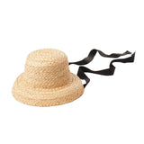 Maxbell Fashion Kids Straw Hat Summer Travel Sun Hat w/ Adjustable Tie  Black Tie