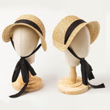 Maxbell Children Visor Sun Hat Girls Summer Straw Baseball Cap Kids Beach Bucket Hat