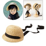 Maxbell Children Visor Sun Hat Girls Summer Straw Baseball Cap Kids Beach Bucket Hat