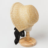 Maxbell Children Girls Straw Hat Summer Beach Bucket Hat Sun Caps Black Back Strap