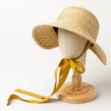 Maxbell Children Girls Straw Hat Summer Beach Bucket Hat Sun Caps Orange Hat Strap