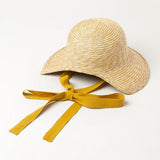 Maxbell Children Girls Straw Hat Summer Beach Bucket Hat Sun Caps Orange Hat Strap
