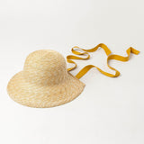 Maxbell Children Girls Straw Hat Summer Beach Bucket Hat Sun Caps Orange Hat Strap