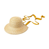 Maxbell Children Girls Straw Hat Summer Beach Bucket Hat Sun Caps Orange Hat Strap