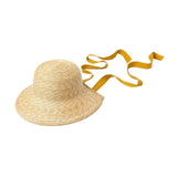 Maxbell Children Girls Straw Hat Summer Beach Bucket Hat Sun Caps Orange Hat Strap