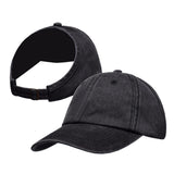 Maxbell 5xWomen Backless Ponytail Hat Baseball Cap High Messy Bun Caps Black