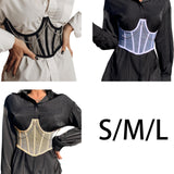 Maxbell Maxbell Sexy Women Corset Belt See Through Blouse Waist Chain Cinch Girdle White S