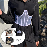 Maxbell Maxbell Sexy Women Corset Belt See Through Blouse Waist Chain Cinch Girdle White S