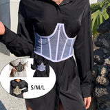 Maxbell Maxbell Sexy Women Corset Belt See Through Blouse Waist Chain Cinch Girdle White S