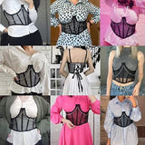 Maxbell Maxbell Sexy Women Corset Belt See Through Blouse Waist Chain Cinch Girdle White S