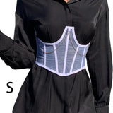 Maxbell Maxbell Sexy Women Corset Belt See Through Blouse Waist Chain Cinch Girdle White S