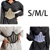 Maxbell Maxbell Sexy Women Corset Belt See Through Blouse Waist Chain Cinch Girdle White S