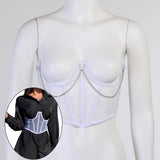 Maxbell Maxbell Sexy Women Corset Belt See Through Blouse Waist Chain Cinch Girdle White M
