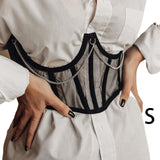 Maxbell Maxbell Sexy Women Corset Belt See Through Blouse Waist Chain Cinch Girdle Black S