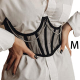 Maxbell Maxbell Sexy Women Corset Belt See Through Blouse Waist Chain Cinch Girdle Black M