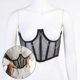 Maxbell Maxbell Sexy Women Corset Belt See Through Blouse Waist Chain Cinch Girdle Black L