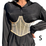 Maxbell Maxbell Sexy Women Corset Belt See Through Blouse Waist Chain Cinch Girdle Apricot S