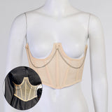 Maxbell Maxbell Sexy Women Corset Belt See Through Blouse Waist Chain Cinch Girdle Apricot S