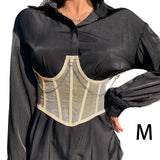 Maxbell Maxbell Sexy Women Corset Belt See Through Blouse Waist Chain Cinch Girdle Apricot M