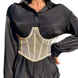 Maxbell Maxbell Sexy Women Corset Belt See Through Blouse Waist Chain Cinch Girdle Apricot L