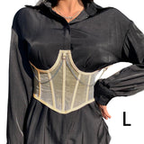 Maxbell Maxbell Sexy Women Corset Belt See Through Blouse Waist Chain Cinch Girdle Apricot L