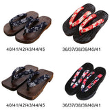 Maxbell 3xJapanese Clogs Slippers Geta Sandals Flip Flops for Men Women Blue Square 40