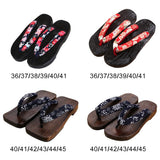 Maxbell 3xJapanese Clogs Slippers Geta Sandals Flip Flops for Men Women Blue Square 40