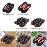 Maxbell 2xJapanese Clogs Slippers Geta Sandals Flip Flops for Men Women Blue Square 40