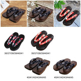 Maxbell 2xJapanese Clogs Slippers Geta Sandals Flip Flops for Men Women Blue Square 40