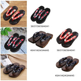 Maxbell 2xJapanese Clogs Slippers Geta Sandals Flip Flops for Men Women Blue Square 40