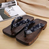 Maxbell 3xJapanese Clogs Slippers Geta Sandals Flip Flops for Men Women Blue Square 41