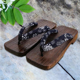Maxbell 2xJapanese Clogs Slippers Geta Sandals Flip Flops for Men Women Blue Square 41
