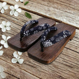 Maxbell 2xJapanese Clogs Slippers Geta Sandals Flip Flops for Men Women Blue Square 41