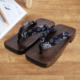 Maxbell 3xJapanese Clogs Slippers Geta Sandals Flip Flops for Men Women Blue Square 44