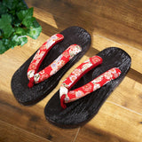 Maxbell 3xJapanese Clogs Slippers Geta Sandals Flip Flops for Men Women Red Round 41