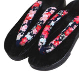Maxbell 3xJapanese Clogs Slippers Geta Sandals Flip Flops for Men Women Black Round 39