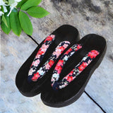 Maxbell 3xJapanese Clogs Slippers Geta Sandals Flip Flops for Men Women Black Round 39