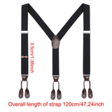 Maxbell 3xMen's Adjustable Y-Back Elastic Suspenders Braces Work Button End Suspender