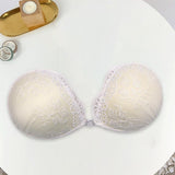 Silicone Strapless Bra Backless Push Up Adhesive Invisible Lace Stick On A