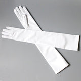 Maxbell 2xLadies 53cm Metallic Gloves Flapper Dance Opera Cosplay Fancy Dress White